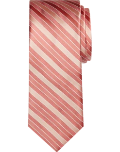 Egara Narrow Tie, Peach Stripe