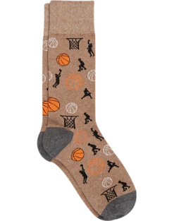 Egara Mid-Calf Socks, Tan Basketball