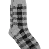 Egara Lounge Socks, Black & Gray Checkered Stripe