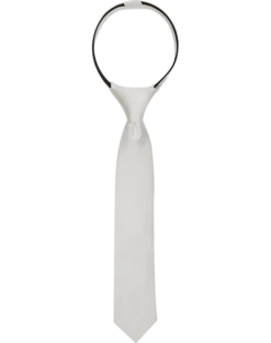 Egara Boys Zipper Tie, White