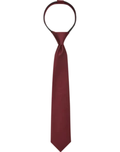 Egara Boys Zipper Tie, Burgundy