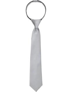 Egara Boys Zipper Tie, Silver