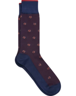 Egara Blue And Burgundy Color Burst Socks, 1 Pair