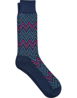 Egara Blue Multicolor Zigzag Socks, 1 Pair