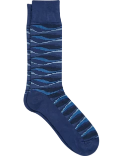 Egara Socks, Twilight Blue Stylized Waves