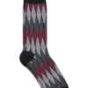 Egara Gray And Burgundy Diamond Socks, 1 Pair