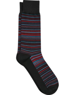 Egara Black Variegated Striped Socks, 1 Pair
