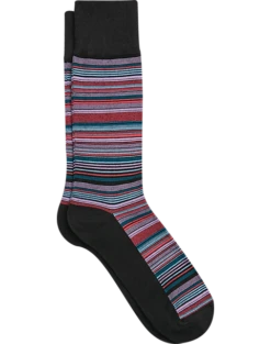 Egara Black Multicolor Stripe Socks, 1 Pair