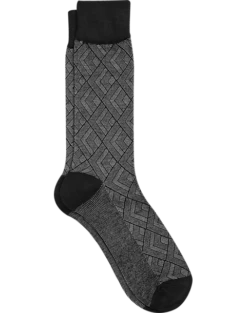 Egara Charcoal Gray Geo Socks, 1 Pair