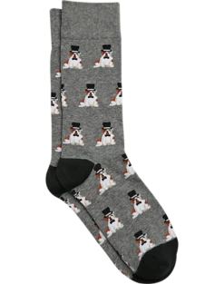 Egara Socks, Gray Dog With Top Hat