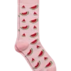 Egara Socks, Pink Stripe And Watermelons