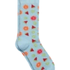 Egara Socks, Cerulean Blue With Fruit And Citrus