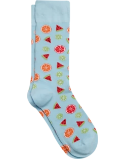 Egara Socks, Cerulean Blue With Fruit And Citrus