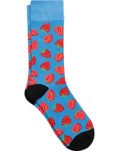 Egara Socks, Marina Blue With Strawberries