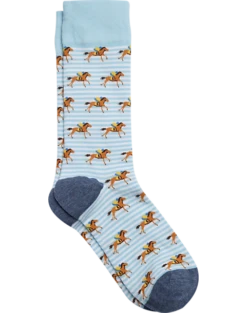 Egara Socks, Cerulean Blue Horse And Jockey