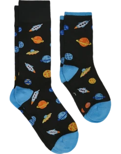 Egara Adult & Child Socks 2-Pack, Black & Blue Space Life