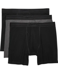 Egara Slim Fit Boxer Briefs, 3-Pack, Black & Gray