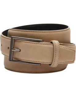Egara Feather Edge 32mm Faux Leather Belt, Sand
